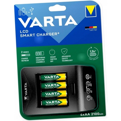 Varta LCD Smart Charger + 4x AA 2100mAh 57684101441 – Zboží Živě