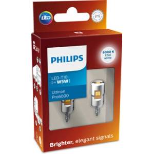 Philips Крушка, LED, светлини купе PHILIPS W5W, 24V, 1W, 6000K, 110lm, 2 бр