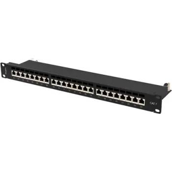 Image 1 of Lanberg Пач панел, Lanberg patch panel 24 port 1U 19" CAT. 7 ftp with cable organizer shielded black (PPS7-1024-B)