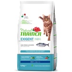 Natural Trainer Exigent Adult Cat with Blue Fish - храна за капризни котки, над 1 година, с Лефер - 1, 5 кг, Италия - 924926