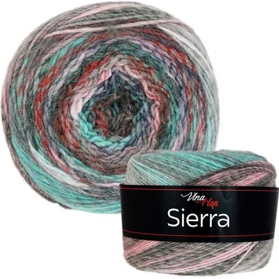 Sierra Color 7201, Vlna-Hep, šedá, světle růžová, mint, červená