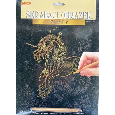 SMT Creatoys Škrabací obrázek zlatý Jednorožec