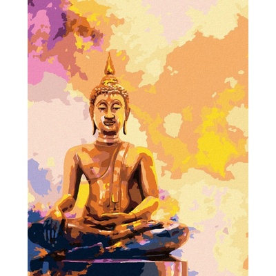 Zuty Malování podle čísel ZLATÝ BUDDHA NA BAREVNÉM POZADÍ