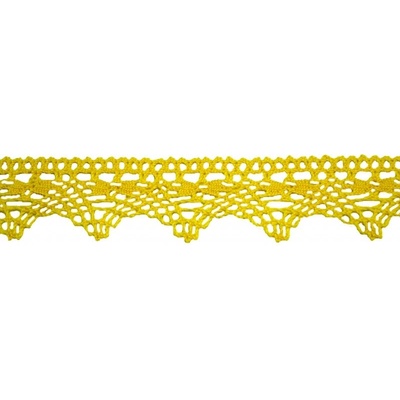 Bavlněná paličkovaná krajka 2024/32mm žlutá/5m