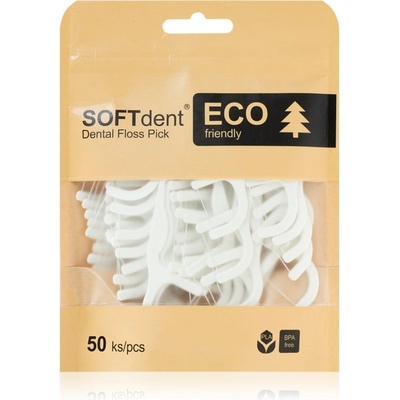 SOFTdent ECO Dental Floss Pick дентални клечки с конец 50 бр
