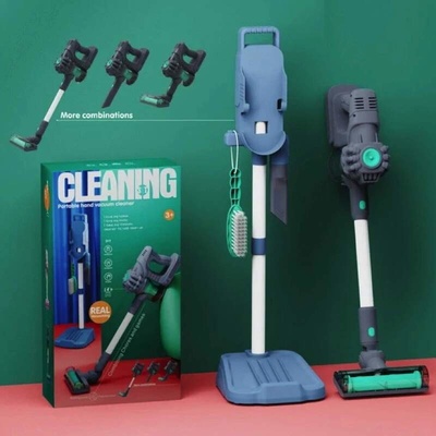 JOKO Detský Tyčový Vysávač na batérie so stojanom ručný vysávač 3v1 + metla zelený