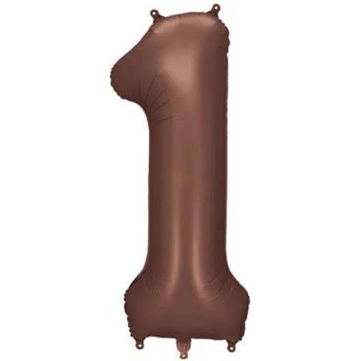 Party Deco Фолиев Балон - Цифра, 86 см, Мока - 1 (fb1s-1-494)