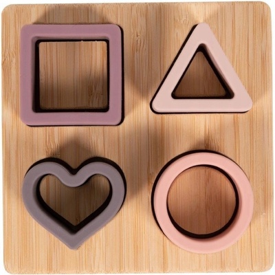 Bo Jungle vkládačka B Bamboo + silikonové tvary Heart Pink