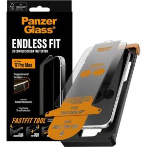 Panzer Стъклен протектор PanzerGlass за iPhone 17 Pro Max, 3D Curve, UWF, инсталационен бокс
