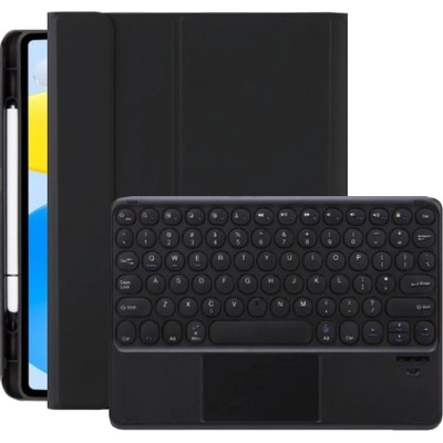 Калъф с клавиатура с кръгли бутони, тъчпад и място за Apple Pencil за iPad Air 4 (2020) / Air 5 (2022) / Pro 11" (2018) - черно (75452)