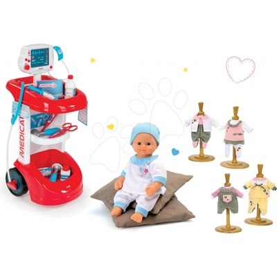 Smoby dětský lékařský vozík panenka Baby Nurse a šaty Baby Nurse 24475-8