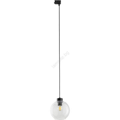 TK Lighting Пендел За трифазна релсова система CUBUS 1xE27/15W/230V черен/прозрачен (TK10685)