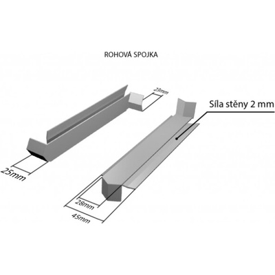DEOKORK Hliníková R - spojka 90° NOS 25 x 380 mm - Nástřik (RAL) na přání zákazníka