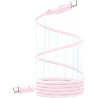 Baseus PicoGo Magnetic Liquid Silicone USB-C to USB-C Cable 240W - кабел с вграден магнитен органайзер с бързо зареждане за устройства с USB-C порт (100 см) (розов)