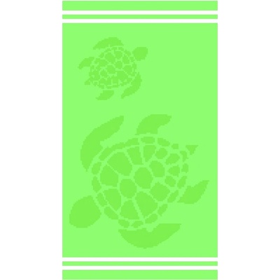 B.E.S. Turtle zelená bavlnená plážová osuška 70 x 140 cm