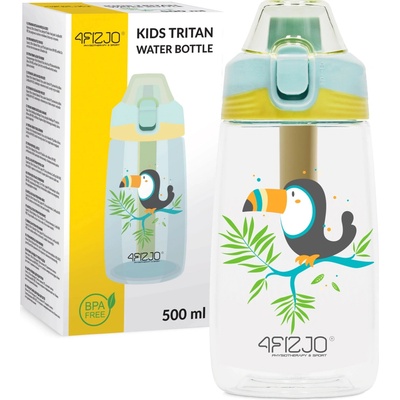 4FIZJO detská fľaša na vodu Tukan 500 ml
