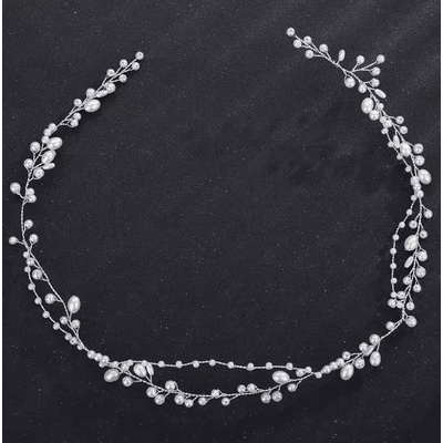 Naishide Jewelry Romantická ozdoba do vlasů s perlami - bílá/ stříbrná