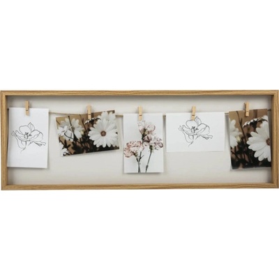 Multirámeček pro 5 fotek Natur s dřevěnými kolíčky 70x25 cm – Zboží Živě