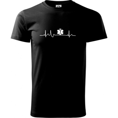 EKG rescue tričko čierna