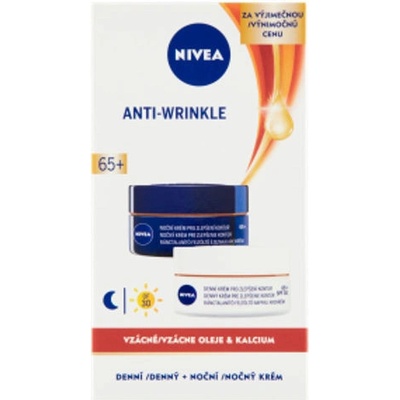 Nivea Anti-Wrinkle Contouring 65+ denní a noční krém pro zlepšení kontur 2 x 50 ml dárková sada