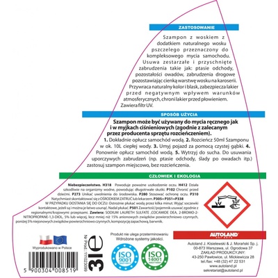 Autoland NANO+ Autošampon s voskom 3 l