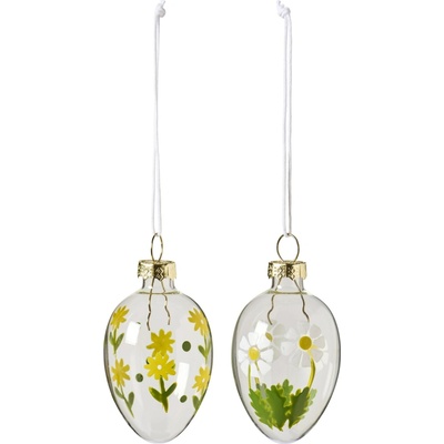 Ib Laursen Závěsná velikonoční ozdoba Flowers / Clear žlutá květina, žlutá barva, sklo – Hledejceny.cz