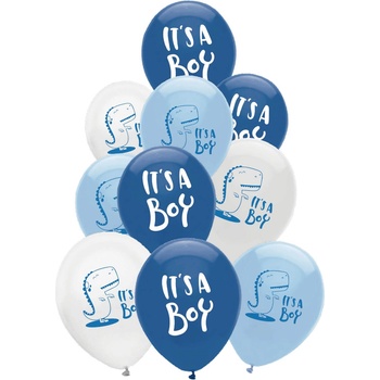 Image 1 of Globos Festival БАЛОНИ 10 БР. 12" - 30 СМ ПРИНТ it's a boy ДИНОЗАВЪР
