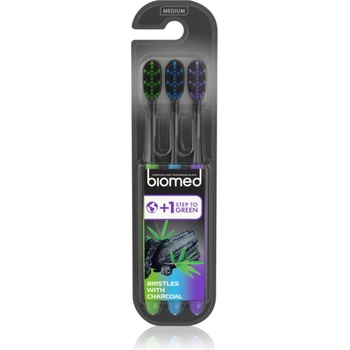 Biomed Black Charcoal четки за зъби медиум 3 бр