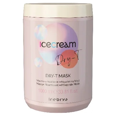 Inebrya Ice Cream Dry-T овлажняваща маска за суха, къдрава и химически третирана коса 1000 мл