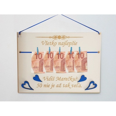 LYMFY | Drevená tabuľka 30x22cm vidíš 50 nie je až tak veľa | prírodné drevo