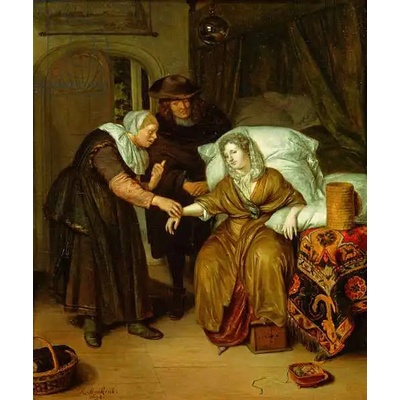Obrazy - Brakenburgh, Richard: Maid taking a lady pulse - reprodukce obrazu