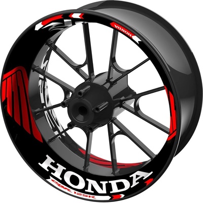 SEFIS jednodielne polepy na kolesá HONDA CBR125R čierno-červená