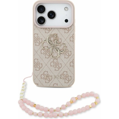 GUESS PU 4G Metal Logo Strap Заден Калъф за iPhone 17 Pro Розов Guess | Rozov | ЖЕНИ | UNI