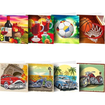 Диамантени Поздравителни Картички 5 - 8 броя, Кръгли мъниста