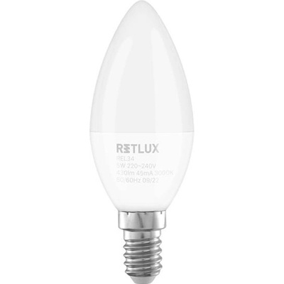 Retlux žiarovka LED E14 5W C37 biela teplá REL 34 2ks