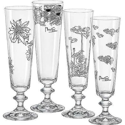 Crystalex Poháre na sekt By Mucha 4 x 205 ml