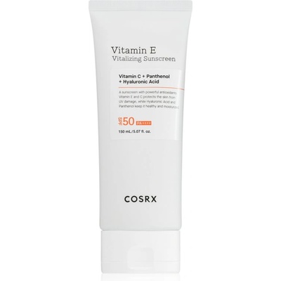 COSRX Vitamin E Vitalizing Sunscreen слънцезащитен крем за лице против признаци на стареене SPF 50+ 150ml