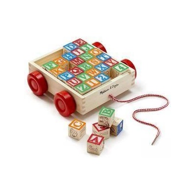 Melissa & Doug Детско дървено ремарке с кубчета - ABC, 11169 Melissa and Doug, 000772111690