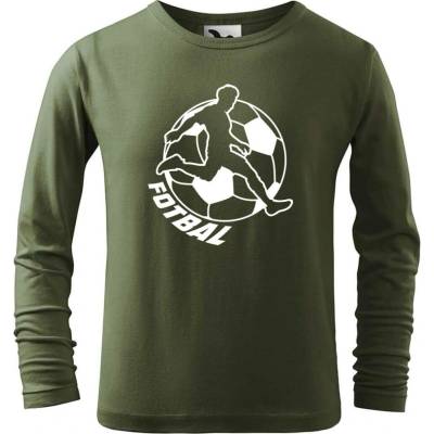 Dobrý triko Dětské bavlněné triko Fotbal Khaki