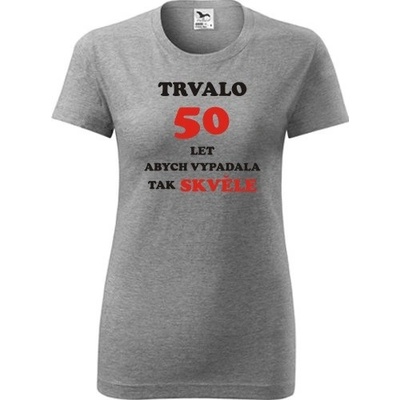 Šedé dámské tričko trvalo 50 let dárky pro ženy k 50 narozeninám – Hledejceny.cz
