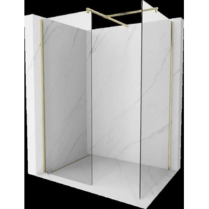Mexen Kioto стена за душ Walk-in 160 x 95 cm, прозрачно, златен четков - 800-160-202-55-00-095 (800-160-202-55-00-095)