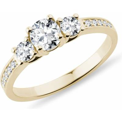 Klenota Luxusní zásnubní prsten s diamanty ve žlutém zlatě k0233033