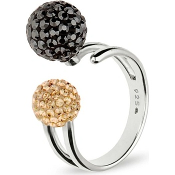 Spark prsten se Swarovski Elements kulička Hematite Gold Shadow 8119