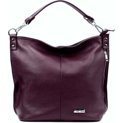 MiaMore Velká kožená kabelka na rameno i crossbody no. 053 tmavá bordó