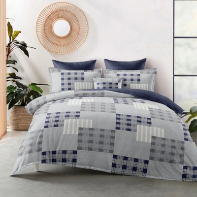 TiaHome 3 dielne flanel obliečky polycotton Karo 140x200 70x90