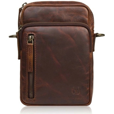 Hnedý pánsky kožený crossbag Lochin