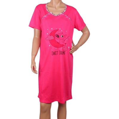 Макси нощница за кърмачки в цикламено със слонче и луна