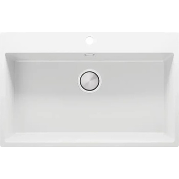 Твоят Стил Бяла кухненска мивка от гранит Рига 80 XXL 780 x 500 мм