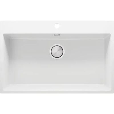 Твоят Стил Бяла кухненска гранитна мивка Рига 80 XXL 780 x 500 мм