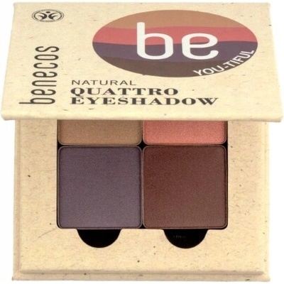 Benecos Natural Quattro Paletka očných tieňov 4 prírodné očné tiene Beautiful Eyes 8 g
